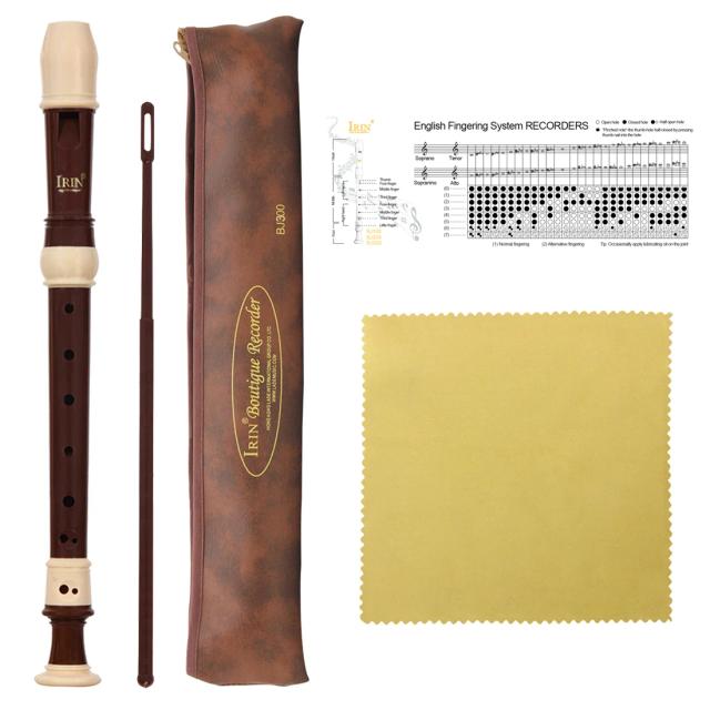 Clarinete Barroco Irin: Flauta Vertical Soprano com Acessórios - O Presente Perfeito para Iniciantes em Música