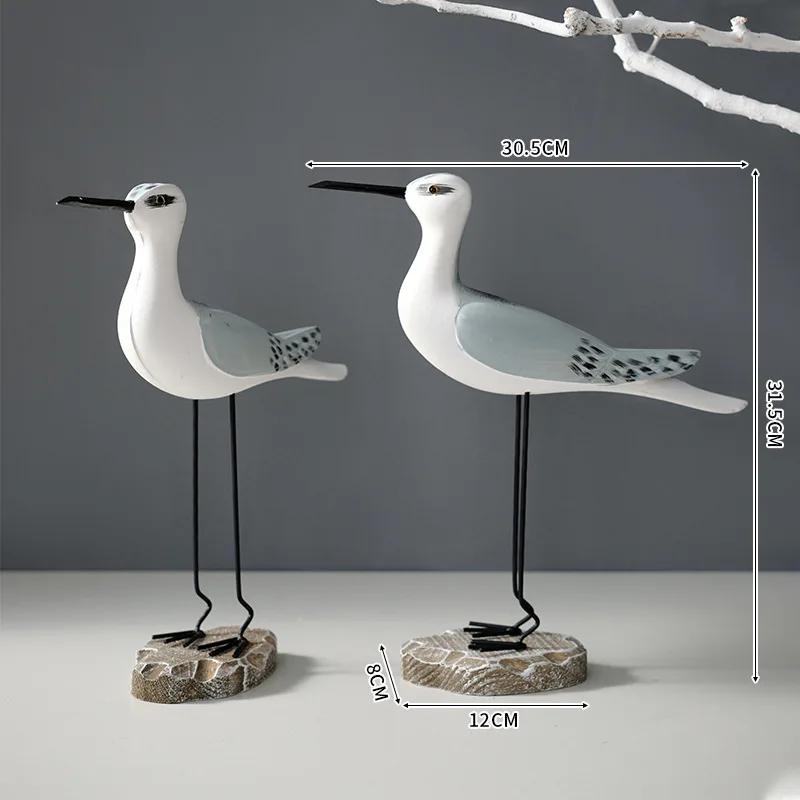 Gaivota de madeira para decoração, Estilo Oceano Mediterrâneo, Vintage, Materiais Ambientalmente Criativos, Cenas Múltiplas - Image 1