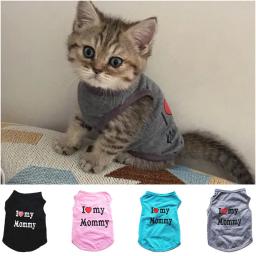 Novo gato bonito roupas primavera animal de estimação colete roupas para gato moda verão pet jacket impresso colete traje engraçado vestuário gato roupas - Image 1