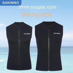 Fato de mergulho sem mangas para homens e mulheres, proteção solar, aquecimento, natação, surf, mergulho, Dri, Vest3, MMA - Image 1
