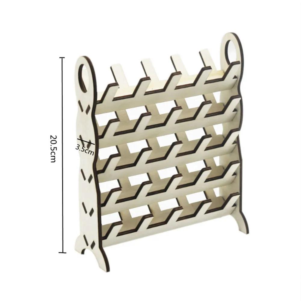 50 carretéis de costura bordado linha rack organizador destacável suporte de rosca de madeira parede pendurado cones suporte prateleira ferramenta - Image 1