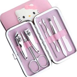 Hello Kitty Household Nail Scissors Set, Nail Clippers especiais, ferramentas de beleza manicure, portáteis, homens e mulheres, 7 pcs - Image 6