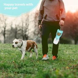 Dispensador de garrafa de água para cachorro, dispensador de animais de estimação com recipiente de comida removível, trava à prova de vazamento para viagens e caminhadas - Image 6