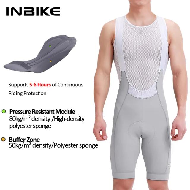 Inbike 2025 Calções de Ciclismo Masculinos Cintura Alta Respirável com Bolsos