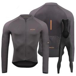 Rvouei conjunto de camisa de ciclismo de manga longa respirável calças bib ropa maillot ciclismo roupas de bicicleta mtb uniforme roupas masculinas - Image 5