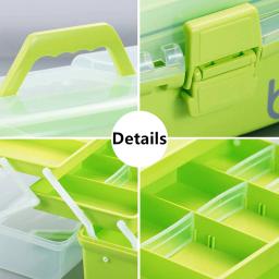 Three-Layer Armazenamento Box ool, Organizador Multipurpose, Portable Handled Container Case, Art Craft e Cosméticos - Image 5