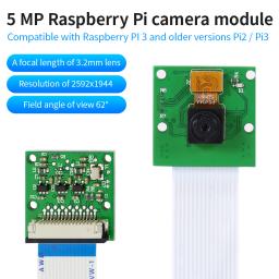 Keyestudio Raspberry Pi 4B 5 Megapixels 1080p Mini Módulo de Vídeo de Câmera para Raspberry Pi Modelo A/B/B +, Pi 2 e Raspberry Pi 3 - Image 1