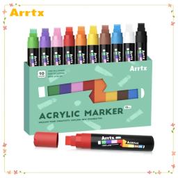 Arrtx 10/30 cores marcadores de tinta acrílica 15mm marcadores de ponta de feltro jumbo à prova d' água suprimentos de arte não tóxicos para pintura em rocha diy - Image 1