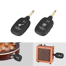 Guitarra elétrica Wireless System Transmissor, Receptor com USB, Recarregável, Peças de instrumentos musicais - Image 1