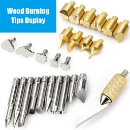 28 pçs conjunto de pontas de queima de madeira kit de ferramentas de queima de madeira escultura alfabeto figura símbolo para pirografia gravação solda diy artesanato - Image 1