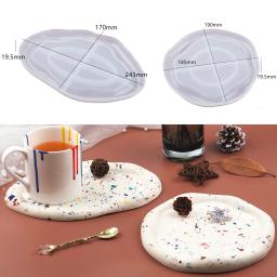 Casa Gesso Artesanato Bandeja Moldes, DIY Concreto Armazenamento De Jóias, Placa Irregular, Molde De Silicone, Presente Artesanal, Decoração De Casa - Image 2