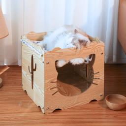 Ninho de madeira multi-camada, Cat Hammock, Cat's Villa Cabinet, casa de cama fechada, DIY - Image 3