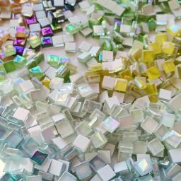 Mosaico de vidro quadrado para crianças, AB Color, Crystal Craft, DIY Criando Acessórios, Cubo 1x1cm, 100 g - Image 4
