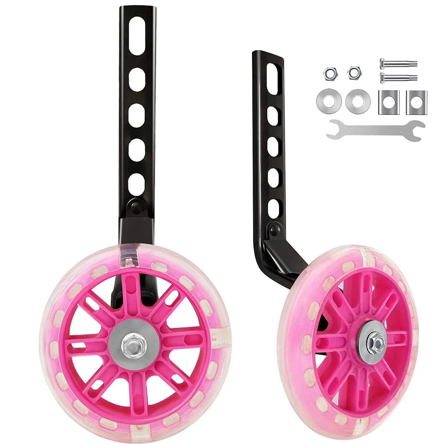 Roda Auxiliar de Bicicleta Infantil, Flash de Treinamento Ajustável, Rodas Mudas, Estabilizador de Bicicleta, Compatível para 12-20 Polegada Bicicletas, 2Pcs - Image 1