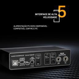 TEYUN-Profissional USB Interface De Áudio, Placa De Som Com Monitor, Gravação De Guitarra Elétrica, 48V Phantom Power Mixer De Som, Q-22 - Image 5
