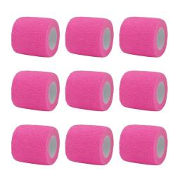 Auto-adesivo elástico Sport Wrap Tape, fita elastoplast rosa brilhante, almofadas de apoio do joelho, dedo do tornozelo da palma, 6 10pcs - Image 1