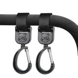 Ganchos para carrinho de bebê, bolsa suspensa giratória 360 graus, organizador de carrinho de armazenamento, cabide universal, acessórios para carrinho de criança ao ar livre - Image 1