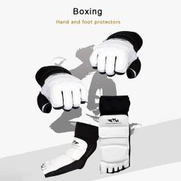 Luvas de couro de Taekwondo para adultos e crianças, protetor de karatê, artes marciais, boxe meio dedo - Image 5