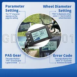 Kit de conversão de bicicletas elétricas com display LCD, Hub Motor, E-Bike, Compatível com S866, GD01, S900, 250W, 500W, 15 A, 22A - Image 5
