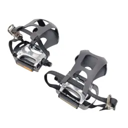 Pedais de bicicleta com clipes e correias Rosca de 9/16" com pedais de bicicleta com gaiola de dedo do pé - Image 1