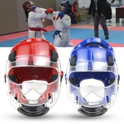 Taekwondo capacete adulto crianças artes marciais luta máscara facial cabeça proteger equipamento de patinação engrenagem cabeça proteger luta rosto capa - Image 2