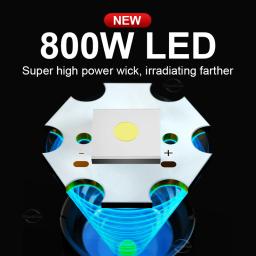 Lanternas LED de alta potência de 10000mAh Tipo-C Lanterna LED recarregável 5000M Lanterna ultra poderosa Lanterna tática ao ar livre - Image 2