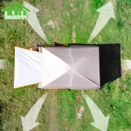 Barraca de acampamento ao ar livre cáqui, camadas duplas, ultra-grande, 2 quartos de cama e 1 salão familiar, qualidade superior, L320 x W220 x H190 cm, 5-8 Pessoa - Image 2