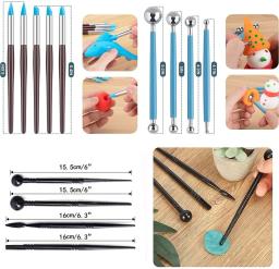 Cerâmica Clay Sculpting Conjunto de Ferramentas, Suavização Cera Escultura, Cerâmica Polymer Shapers, Modelagem Esculpida, DIY Tool Sets, 61 Pcs, 25Pcs - Image 2