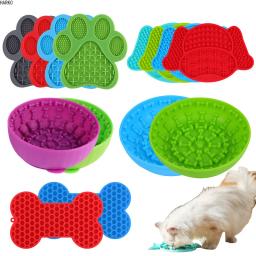 Silicone Slow Eating Lambendo Mat, Pet Dog Lamber Pad, Esteira de manteiga de amendoim de banho, Gatos Alimentando Mat, Novo - Image 1