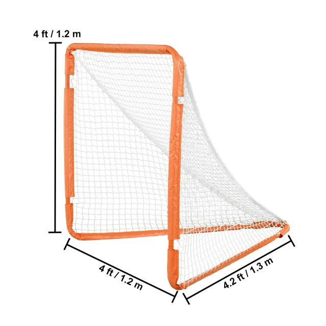 Objetivo de Lacrosse Portátil Dobrável para Crianças Pequenas - Treinamento no Quintal com Estrutura de Ferro, 4 pés, Laranja