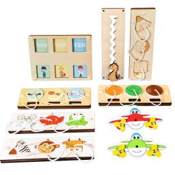 Diy material ocupado placa acessórios montessori auxiliares de ensino do bebê educação precoce aprendizagem habilidade brinquedo parte jogos de tabuleiro de madeira - Image 4