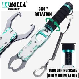 SAMOLLA Novo Alicate de Aperto de Pesca Conjunto de Acessórios Liga de Alumínio 18kg Balança de Mola 360 °   Ferramenta de captura ajustável de rotação água do mar - Image 1