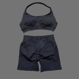 2 peça conjunto de ginásio de impacto feminino sutiã esportivo cintura baixa scrunch shorts sem costura fitness activewear conjuntos de treino ginásio leggings conjunto - Image 4