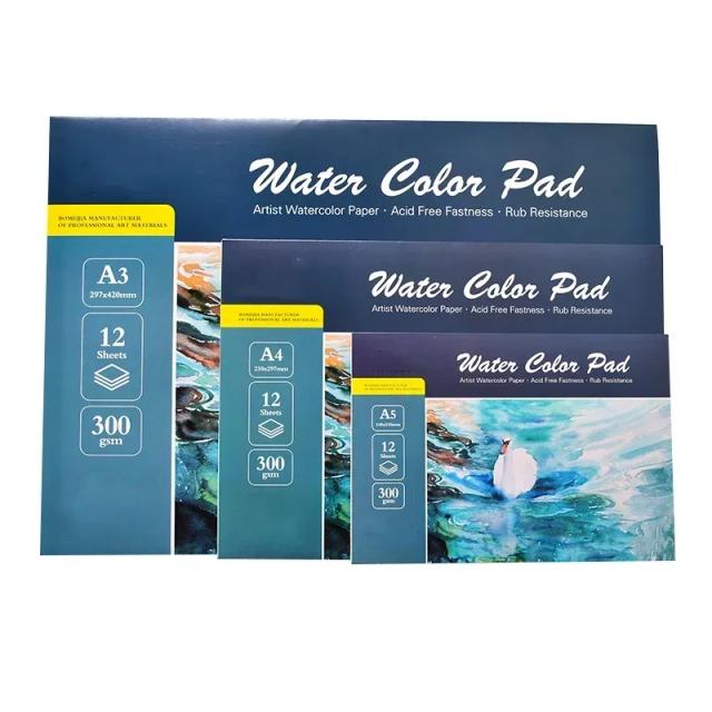 Caderno de Aquarela em Papel 100% Algodão para Estudantes com Desenhos e Transferência de Papel