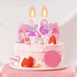 Sparklers Number Birthday Candle, Velas Digitais, Butterfly Cake Topper, Aniversário, Memorial Day, Decoração da Festa, Baby Shower, 0-9 - Image 5