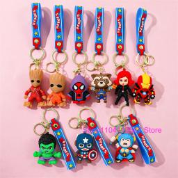 Novo estilo q aranha herói chaveiro dos desenhos animados super heróis deadpool bonito boneca chaveiro ornamento pingente crianças brinquedos presentes - Image 1