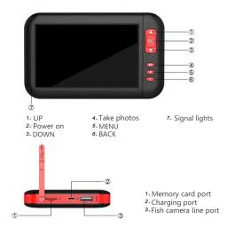 Localizador portátil da profundidade dos peixes com pacote integrado, câmera subaquática HD, câmera de pesca 70 °, 1080p, 4.3 Polegada, LCD - Image 3