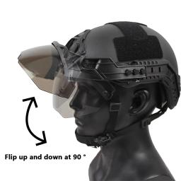 Óculos táticos ajustáveis Flip Capacete, Airsoft Paintball, Capacete RÁPIDO, À prova de vento, Anti Fog, CS Wargame Protection Goggles - Image 2