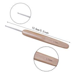 Miusie-conjunto de agulhas de crochê com alça de bambu para uso doméstico, ganchos de crochê, portátil, multi tamanho, ferramentas de costura, 10pcs - Image 2