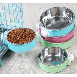 Aço inoxidável Pet Feeding Bowl, Pendurado antiderrapante gatos e cães Food Bowls, Alimentador de água para cachorros, Pendurado na gaiola, Suprimentos para animais - Image 1