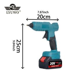 LYUWO-Pistola de Cola Hot Melt portátil sem fio, 21V, 100W, 280 ° C, carregamento da bateria de lítio, 11mm cola, ferramenta de manutenção DIY, 10pcs - Image 3