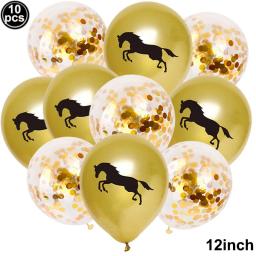Conjunto de balões com confete e lantejoulas, balões de látex, para festa de aniversário infantil, cowboy e cowgirl, 10 unid - Image 1