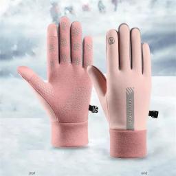 Luvas térmicas antiderrapantes para homens e mulheres, luvas de lã, resistente ao frio, vento, impermeável, quente, ao ar livre, corrida, esqui, ciclismo, bicicleta, inverno - Image 1