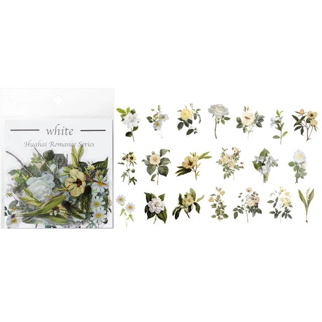 Adesivos Decorativos de PVC com Flores Naturais - 40 Pcs para Artesanato em Resina Epóxi e Enchimentos DIY