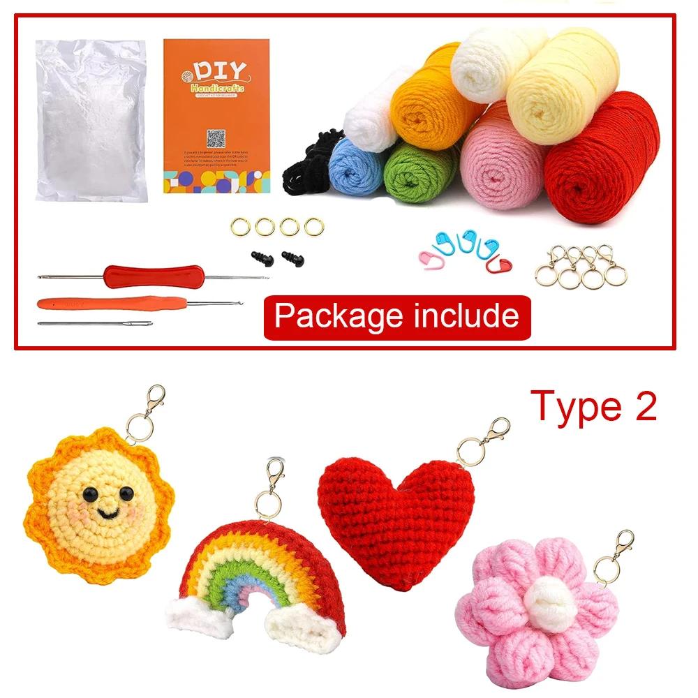 Fios de crochê para iniciantes, Star Moon e Flower Pendant, Pacote de material de tricô, Gancho de crochê - Image 1