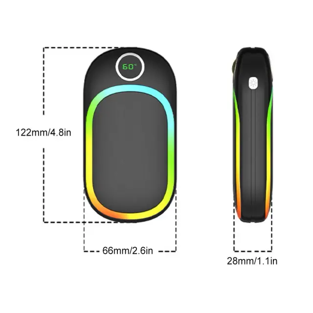 Aquecedores de Mão USB Recarregáveis: Aquecedores Elétricos Portáteis e Power Bank de 10000mAh para Acampamentos ao Ar Livre