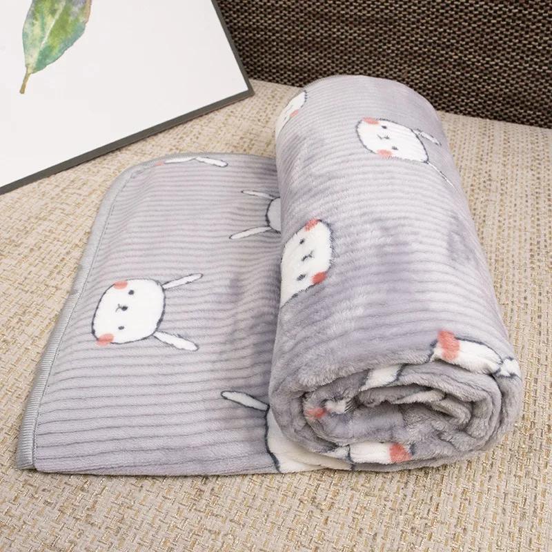 Cobertor de flanela macia, Quente e confortável, Lençol Pet, Esteira dos desenhos animados, Gato bonito e cachorro dormindo cobertor, Pet Shop, Inverno - Image 1