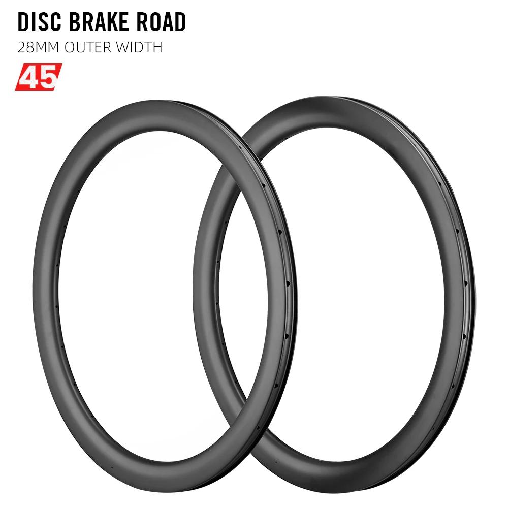 Ryet 700c aro de estrada de carbono 40/45/50/55mm profundidade 28mm clincher sem câmara pronto 24/24h freio a disco bicicleta rimset ciclismo peças - Image 1