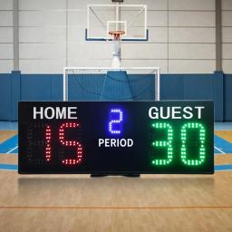Placar de basquete eletrônico LED com controle remoto, placar digital, temporizador, relógio para beisebol, pingue-pongue, futebol, interior - Image 2