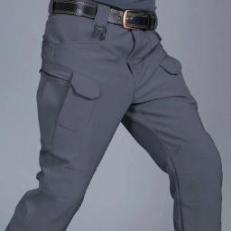 Calças de carga tática masculina, calças elásticas, secagem rápida, esportes de trekking, escalada, caminhadas, camping, pesca, caça, primavera, outono, outono - Image 5